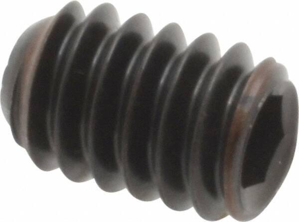 Holo-Krome - 1/4-20 UNC, 3/8" OAL, Internal Knurl Point Set Screw - Grade 8 Alloy Steel, 1/8" Key - Apex Tool & Supply