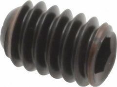Holo-Krome - 1/4-20 UNC, 3/8" OAL, Internal Knurl Point Set Screw - Grade 8 Alloy Steel, 1/8" Key - Apex Tool & Supply