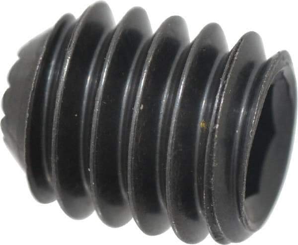 Holo-Krome - 5/16-18 UNC, 3/8" OAL, Internal Knurl Point Set Screw - Grade 8 Alloy Steel, 5/32" Key - Apex Tool & Supply
