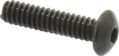 Holo-Krome - #4-40 UNC Hex Socket Drive, Button Screw - Alloy Steel, Black Oxide Finish, Fully Threaded, 1/2" Length Under Head - Apex Tool & Supply