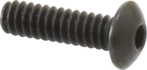 Holo-Krome - #6-32 UNC Hex Socket Drive, Button Screw - Alloy Steel, Black Oxide Finish, Fully Threaded, 1/2" Length Under Head - Apex Tool & Supply