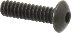 Holo-Krome - #6-32 UNC Hex Socket Drive, Button Screw - Alloy Steel, Black Oxide Finish, Fully Threaded, 1/2" Length Under Head - Apex Tool & Supply