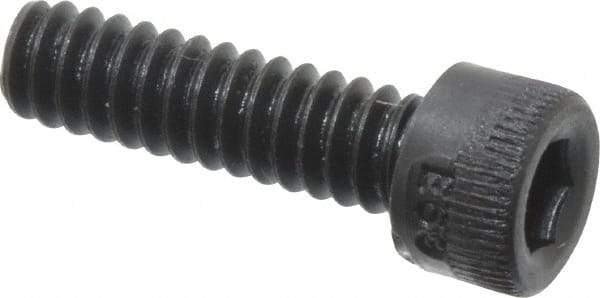 Made in USA - #6-32 UNC Hex Socket Drive, Socket Cap Screw - Alloy Steel, Black Oxide Finish, Fully Threaded, 1/2" Length Under Head - Apex Tool & Supply