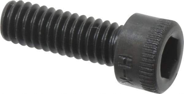 Made in USA - #8-32 UNC Hex Socket Drive, Socket Cap Screw - Alloy Steel, Black Oxide Finish, Fully Threaded, 1/2" Length Under Head - Apex Tool & Supply