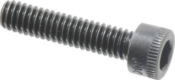 Made in USA - #8-32 UNC Hex Socket Drive, Socket Cap Screw - Alloy Steel, Black Oxide Finish, Fully Threaded, 3/4" Length Under Head - Apex Tool & Supply