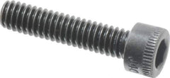 Made in USA - #8-32 UNC Hex Socket Drive, Socket Cap Screw - Alloy Steel, Black Oxide Finish, Fully Threaded, 3/4" Length Under Head - Apex Tool & Supply