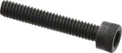Made in USA - #8-32 UNC Hex Socket Drive, Socket Cap Screw - Alloy Steel, Black Oxide Finish, Fully Threaded, 1" Length Under Head - Apex Tool & Supply