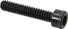 Made in USA - #10-24 UNC Hex Socket Drive, Socket Cap Screw - Alloy Steel, Black Oxide Finish, Fully Threaded, 1" Length Under Head - Apex Tool & Supply