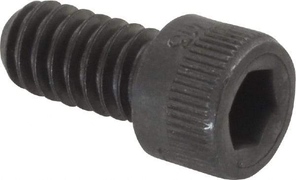 Made in USA - 1/4-20 UNC Hex Socket Drive, Socket Cap Screw - Alloy Steel, Black Oxide Finish, Fully Threaded, 1/2" Length Under Head - Apex Tool & Supply