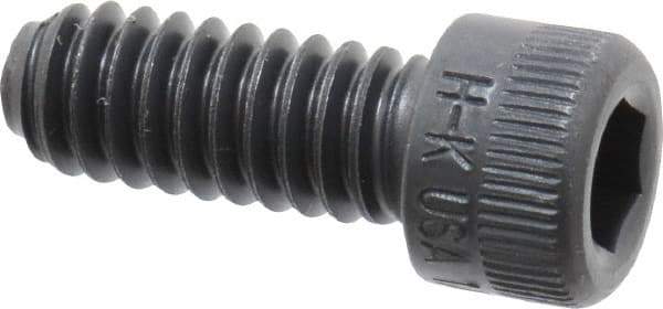 Made in USA - 1/4-20 UNC Hex Socket Drive, Socket Cap Screw - Alloy Steel, Black Oxide Finish, Fully Threaded, 5/8" Length Under Head - Apex Tool & Supply