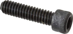 Made in USA - 1/4-20 UNC Hex Socket Drive, Socket Cap Screw - Alloy Steel, Black Oxide Finish, Fully Threaded, 1" Length Under Head - Apex Tool & Supply