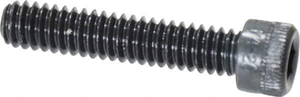 Made in USA - 1/4-20 UNC Hex Socket Drive, Socket Cap Screw - Alloy Steel, Black Oxide Finish, Fully Threaded, 1-1/4" Length Under Head - Apex Tool & Supply