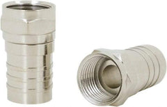 Ideal - Straight, F Type Twist On Coaxial Connector - Compatible with RG59, Brass Contact, Brass Body - Apex Tool & Supply