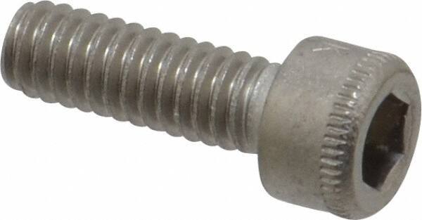 Holo-Krome - #8-32 UNC Hex Socket Drive, Socket Cap Screw - Grade 18-8 Stainless Steel, Passivated Finish, Fully Threaded, 1/2" Length Under Head - Apex Tool & Supply