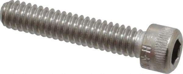 Holo-Krome - 1/4-20 UNC Hex Socket Drive, Socket Cap Screw - Grade 18-8 Stainless Steel, Passivated Finish, Fully Threaded, 1-1/4" Length Under Head - Apex Tool & Supply