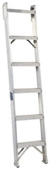 Louisville - 6 Steps, 6' High, Type IA Rating, Aluminum Shelf Ladder - 300 Lb Capacity, 15-1/4" Base Width - Apex Tool & Supply