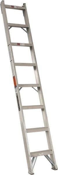Louisville - 8 Steps, 8' High, Type IA Rating, Aluminum Shelf Ladder - 300 Lb Capacity, 15-1/4" Base Width - Apex Tool & Supply