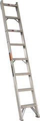Louisville - 8 Steps, 8' High, Type IA Rating, Aluminum Shelf Ladder - 300 Lb Capacity, 15-1/4" Base Width - Apex Tool & Supply