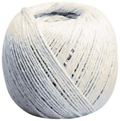Made in USA - 0.54 Inch Diameter, 10 Ply, Cotton Twine Spool - 25 Lbs. Breaking Strength, White, 2,016 Ft. per Lb. - Apex Tool & Supply