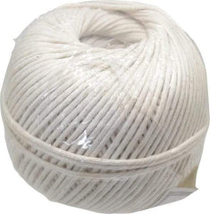 Made in USA - 0.08 Inch Diameter, Cotton Twine Ball - 82 Lbs. Breaking Strength, White, 610 Ft. per Lb. - Apex Tool & Supply