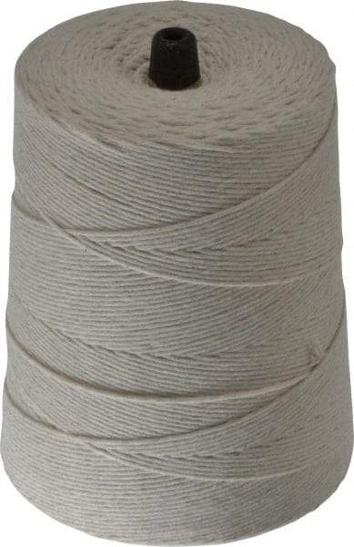 Made in USA - 0.62 Inch Diameter, 12 Ply, Cotton Twine Spool - 30 Lbs. Breaking Strength, White, 1,680 Ft. per Lb. - Apex Tool & Supply