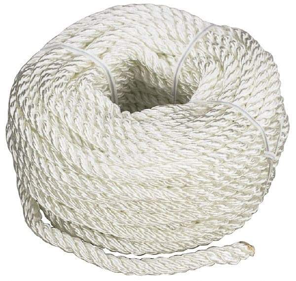 Value Collection - 100' Max Length Nylon Twisted Rope - 3/8" Diam, 278 Lb Capacity - Apex Tool & Supply