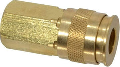 Value Collection - 1/4 Female NPT Universal Pneumatic Hose Coupler - Brass, 1/4" Body Diam - Apex Tool & Supply