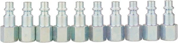 Value Collection - 10 Piece 1/4" Body 1/4 NPT 215 psi Industrial Pneumatic Coupling Plug Set - Apex Tool & Supply