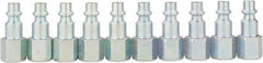 Value Collection - 10 Piece 1/4" Body 1/4 NPT 215 psi Industrial Pneumatic Coupling Plug Set - Apex Tool & Supply