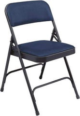 NPS - 18-3/4" Wide x 20-1/4" Deep x 29-1/2" High, Vinyl Folding Chair with Vinyl Padded Seat - Dark Midnight Blue - Apex Tool & Supply