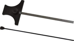 SPI - 0 to 6 Inch Rule Measurement Range, 30 to 60° Angle Measurement Range, Hardened Steel (Head); Stainless Steel (Rule) Depth and Angle Gage - 60° Angle Graduation, 2-1/2 Inch Long Base, 7/32 Inch Wide Rule, 1/64; 1/32 Inch Rule Graduation - Apex Tool & Supply