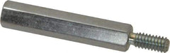 Electro Hardware - #8-32, 1-5/8" OAL, 1/4" Across Flats, Steel Hex Male/Female Circuit Board Standoffs - 7/16" Thread Depth, 1-1/4" Body Length, Zinc-Plated Clear Chromate Finish - Apex Tool & Supply