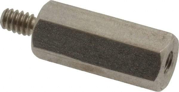 Electro Hardware - #4-40, 13/16" OAL, 1/4" Across Flats, Stainless Steel Hex Male/Female Circuit Board Standoffs - 1/4" Thread Depth, 5/8" Body Length, Bright Finish - Apex Tool & Supply
