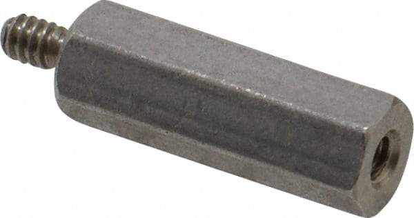 Electro Hardware - #4-40, 15/16" OAL, 1/4" Across Flats, Stainless Steel Hex Male/Female Circuit Board Standoffs - 1/4" Thread Depth, 3/4" Body Length, Bright Finish - Apex Tool & Supply