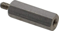 Electro Hardware - #4-40, 15/16" OAL, 1/4" Across Flats, Stainless Steel Hex Male/Female Circuit Board Standoffs - 1/4" Thread Depth, 3/4" Body Length, Bright Finish - Apex Tool & Supply