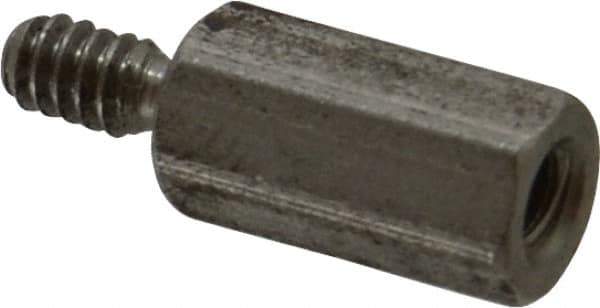 Electro Hardware - #6-32, 3/4" OAL, 1/4" Across Flats, Stainless Steel Hex Male/Female Circuit Board Standoffs - 3/8" Thread Depth, 1/2" Body Length, Bright Finish - Apex Tool & Supply