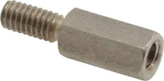 Electro Hardware - #8-32, 7/8" OAL, 1/4" Across Flats, Stainless Steel Hex Male/Female Circuit Board Standoffs - 7/16" Thread Depth, 1/2" Body Length, Bright Finish - Apex Tool & Supply