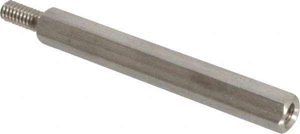 Electro Hardware - #8-32, 2-3/8" OAL, 1/4" Across Flats, Stainless Steel Hex Male/Female Circuit Board Standoffs - 7/16" Thread Depth, 2" Body Length, Bright Finish - Apex Tool & Supply