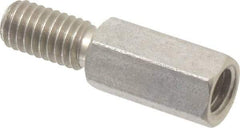 Electro Hardware - #10-32, 7/8" OAL, 1/4" Across Flats, Stainless Steel Hex Male/Female Circuit Board Standoffs - 1/2" Thread Depth, 1/2" Body Length, Bright Finish - Apex Tool & Supply