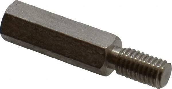 Electro Hardware - #10-32, 1-1/8" OAL, 1/4" Across Flats, Stainless Steel Hex Male/Female Circuit Board Standoffs - 1/2" Thread Depth, 3/4" Body Length, Bright Finish - Apex Tool & Supply