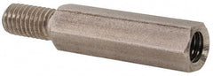 Electro Hardware - #10-32, 1-1/4" OAL, 1/4" Across Flats, Stainless Steel Hex Male/Female Circuit Board Standoffs - 1/2" Thread Depth, 7/8" Body Length, Bright Finish - Apex Tool & Supply