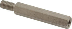 Electro Hardware - #10-32, 1-5/8" OAL, 1/4" Across Flats, Stainless Steel Hex Male/Female Circuit Board Standoffs - 1/2" Thread Depth, 1-1/4" Body Length, Bright Finish - Apex Tool & Supply