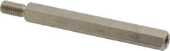 Electro Hardware - #10-32, 2-3/8" OAL, 1/4" Across Flats, Stainless Steel Hex Male/Female Circuit Board Standoffs - 1/2" Thread Depth, 2" Body Length, Bright Finish - Apex Tool & Supply