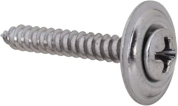 Value Collection - #6 Sems Oval Head Phillips Sheet Metal Screw - Steel, 1" OAL, Grade 2 - Apex Tool & Supply