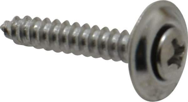 Value Collection - #8 Sems Oval Head Phillips Sheet Metal Screw - Steel, 1" OAL, Grade 2 - Apex Tool & Supply