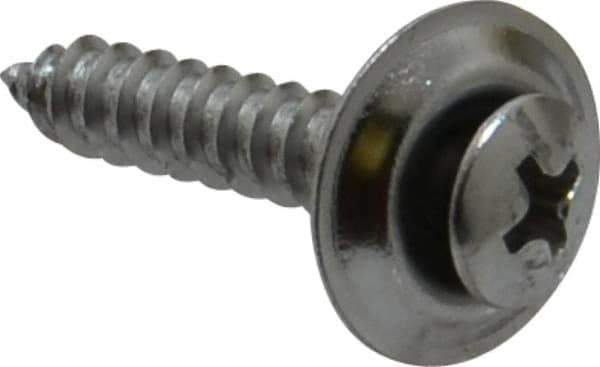 Value Collection - #10 Sems Oval Head Phillips Sheet Metal Screw - Steel, 1" OAL, Grade 2 - Apex Tool & Supply