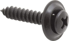 Value Collection - #10 Sems Oval Head Phillips Sheet Metal Screw - Steel, 1" OAL, Grade 2 - Apex Tool & Supply