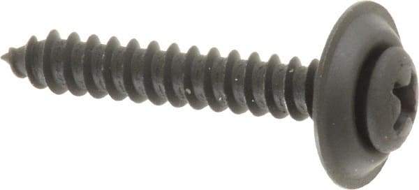 Value Collection - #10 Sems Oval Head Phillips Sheet Metal Screw - Steel, 1-1/4" OAL, Grade 2 - Apex Tool & Supply