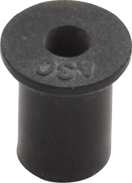 Au-Ve-Co Products - #6-32, 0.452" Diam x 0.062" Thick Flange, Rubber Insulated Rivet Nut - UNC Thread, Neoprene, 7/16" Long x 5/16" Body Diam, 1/2" OAL - Apex Tool & Supply