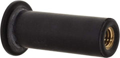 Au-Ve-Co Products - #10-32, 0.562" Diam x 0.051" Thick Flange, Rubber Insulated Rivet Nut - UNF Thread, Neoprene, 1" Long x 3/8" Body Diam, 1.051" OAL - Apex Tool & Supply